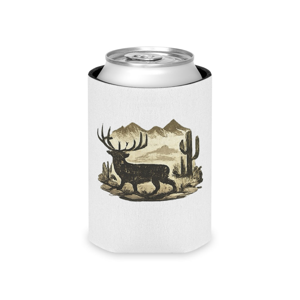 Desert Elk Can Cooler – Insulated Beverage Koozie for Outdoorsmen