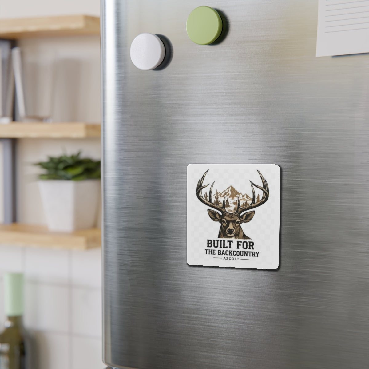 Die-Cut Magnet — "Built for the Backcountry" Buck Deer Design